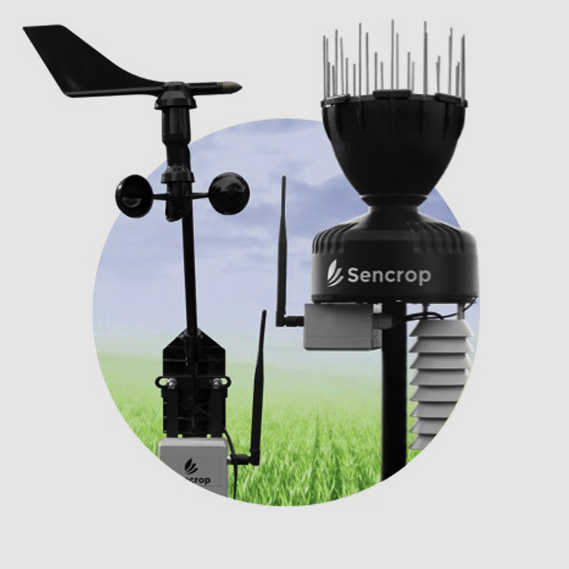 Sencrop Wetterstation zur Erfassung präziser Wetterdaten für landwirtschaftliche Betriebe.